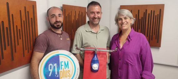 Greg, avec Lucas Bielli et Guylène Dubois, sur FM-PLUS.